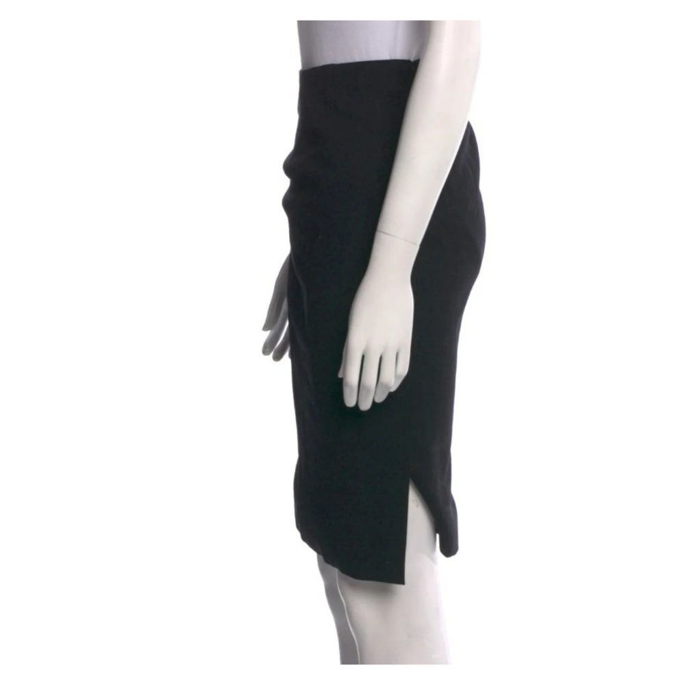 Dolce‎ & Gabbana Skirt M Black Zip Acetate Wool Blend Tailored Fit